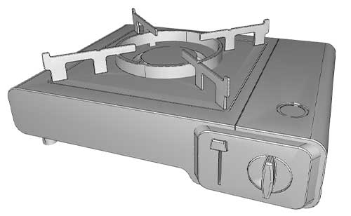 réchaud portable en inox avec cartouche intégrée BS100